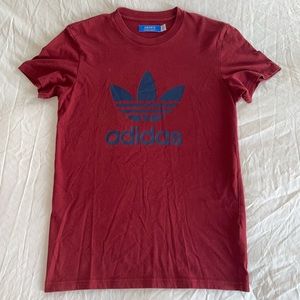 Adidas originals Trefoil tee - burgundy and navy size XS